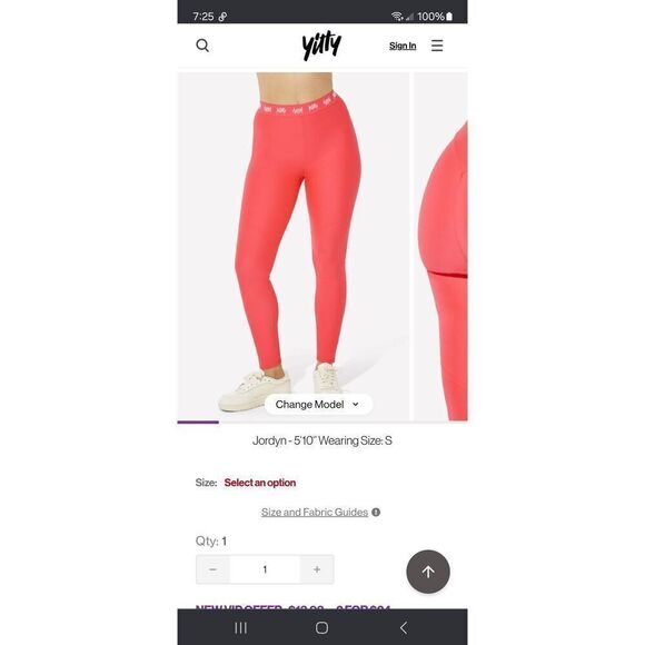 New XL Fabletics Pink Yitty Major Label Smoothing High Waist Lined Leggings NWT - Picture 1 of 10